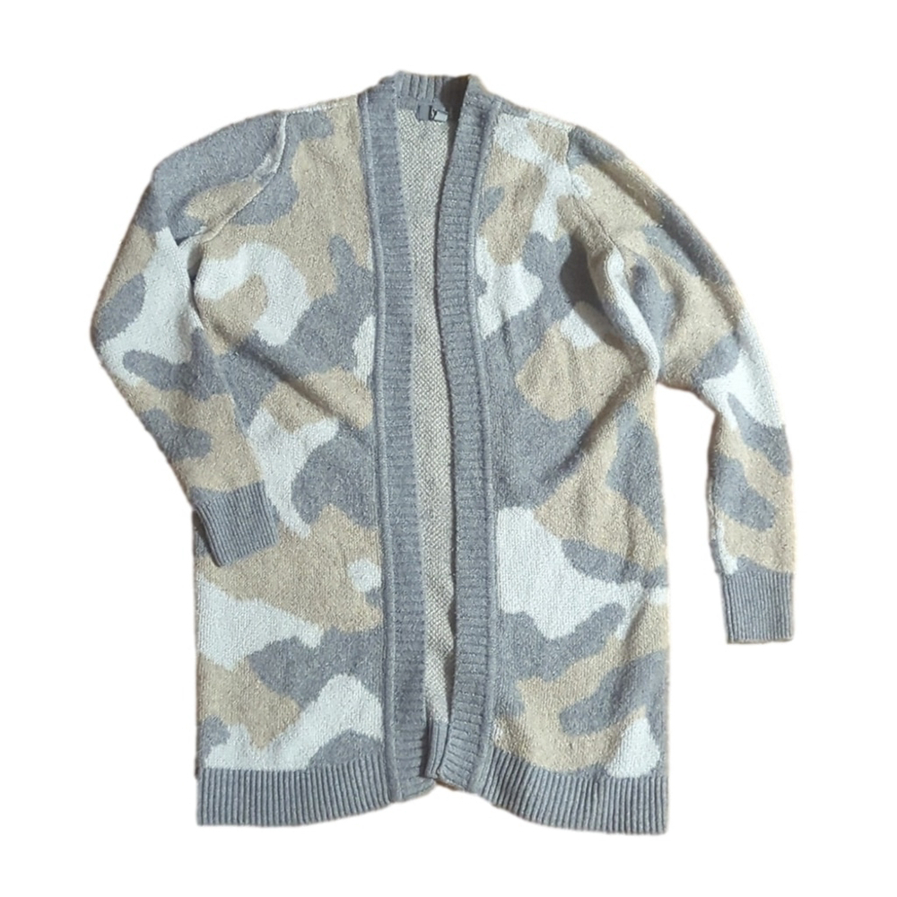 Marled by Reunited Camo Cardigan Sweater Small